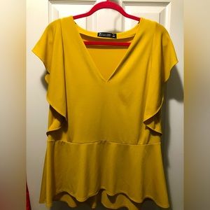 New York & Company Mustard yellow blouse, XL